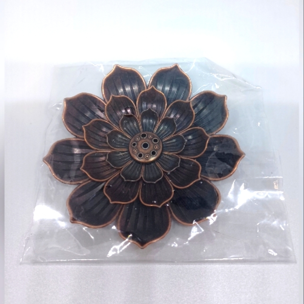 Brass Lotus Flower Incense Sticks Holder Incense Burner and Cone Home Fragrance.